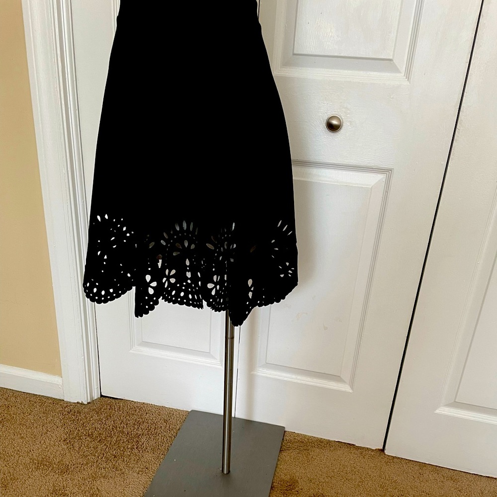 Eyelit embroidered flared skirt